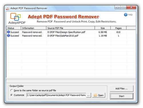 Adept PDF Password Remover