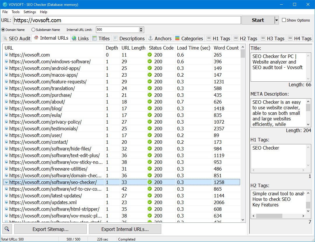 Analyseur de liens VovSoft